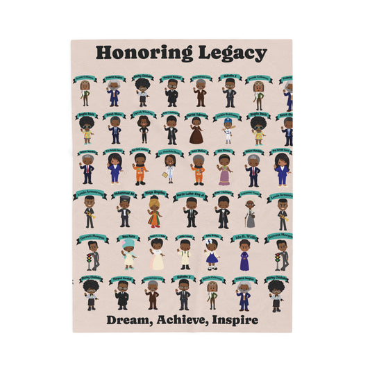 Black History Makers, Velveteen Plush Blanket